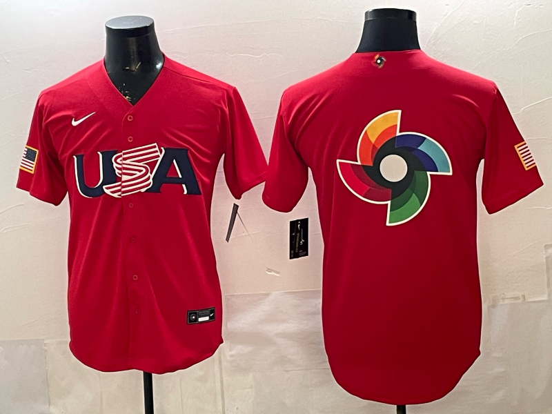Men 2026 World Cub USA blank red Nike MLB Jersey 004
